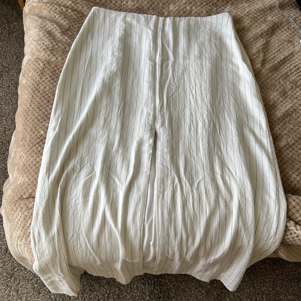 Abercrombie & Fitch Linen Blend Midi Skirt